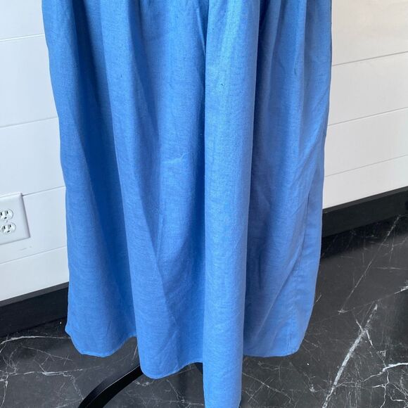 Sim & Sam Womens Medium Midi Dress Pockets Rayon Linen Cotton Lined Cottagecore - Picture 5 of 14